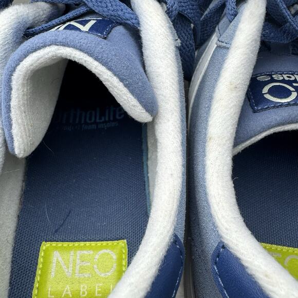 Adidas Neo Cloudfoam Mens Casual Sneakers Size 9.5 Blue Low Top Canvas - Picture 8 of 11